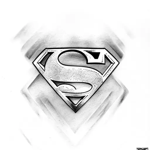 Superman logo outline with the letters A and N  tattoo design idea