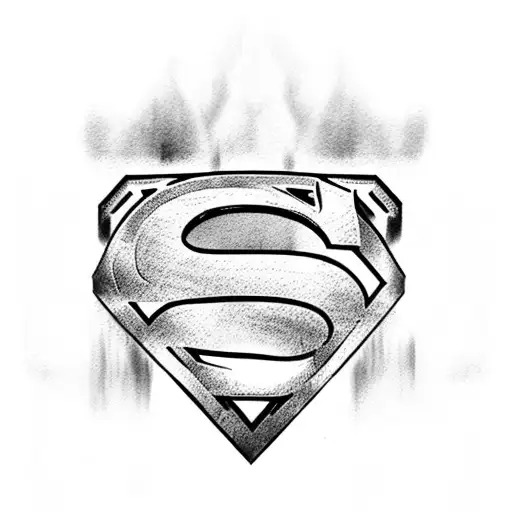 Superman logo outline with the letters AN  tattoo design idea