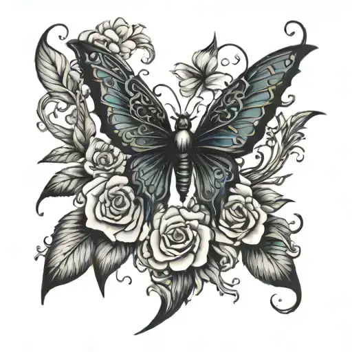 A romantic gothic very simple drawing inspired by the poem Annabelle Lee  tattoo design idea