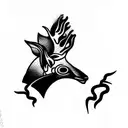 país vasco, olas y animales tattoo design idea