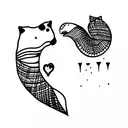 país vasco, olas y animales tattoo design idea