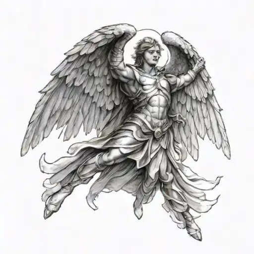 archangel michael tattoo design idea