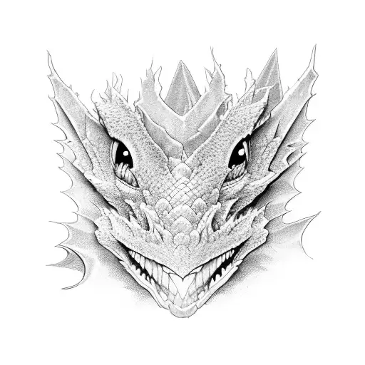 Fantasy 5 dragon faces with colored eyes playing peekaboo behind orchids  tattoo design idea