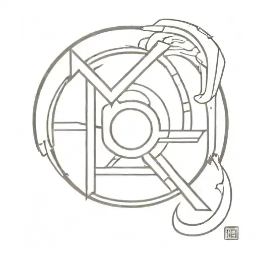 symbol from anime berser with Japanese hieroglyphics  tattoo design idea
