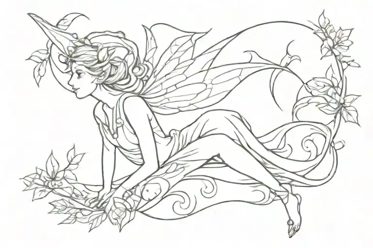 elf fairy tattoo design idea