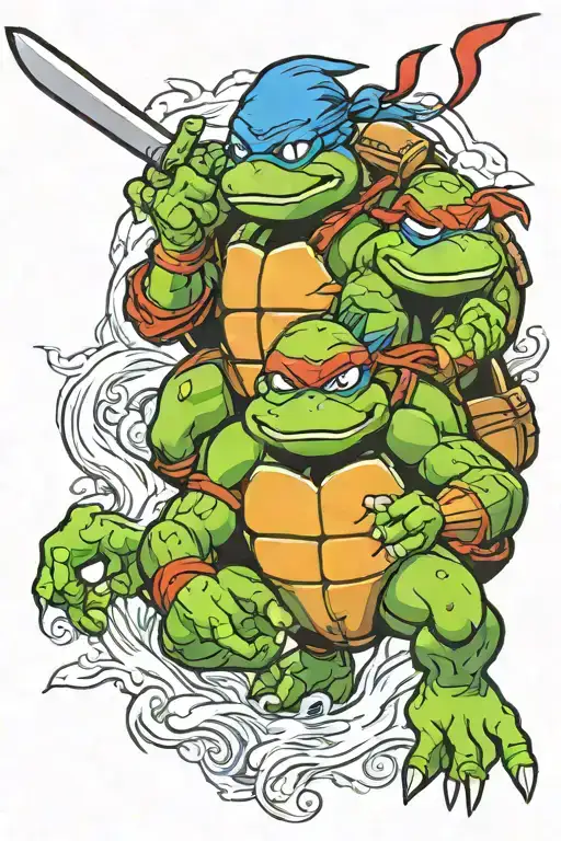 teenage mutant ninja turtles tattoo design idea