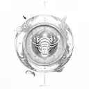 zodiac signs made with ocean waves tattoo design idea