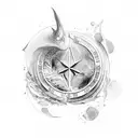 zodiac signs made with ocean waves tattoo design idea