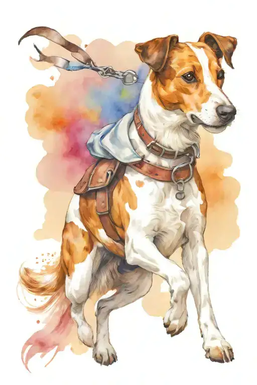 jack russell terrier cowboy riding a horse tattoo design idea