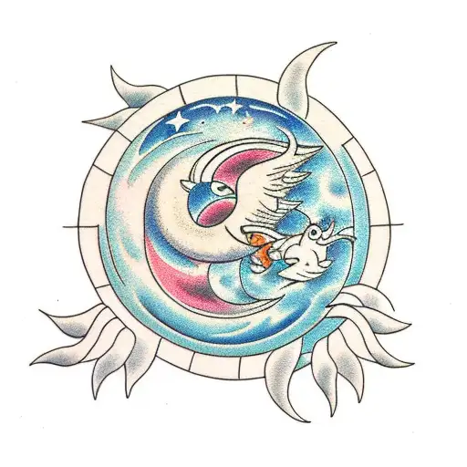 Moon Sun tattoo design idea