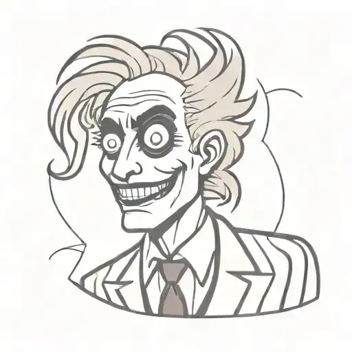 simple Beetlejuice cartoon tattoo design idea