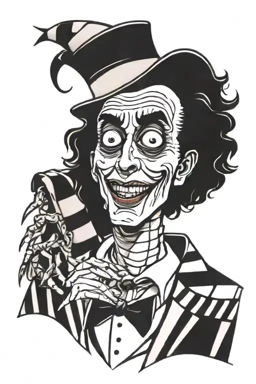 Beetlejuice cartoon tattoo design idea