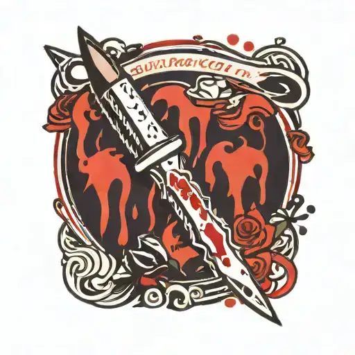 medical scalpel with blood dripping from its tattoo design idea