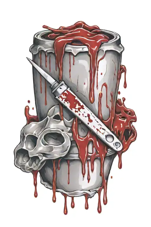 medical scalpel with blood dripping downwards tattoo design idea