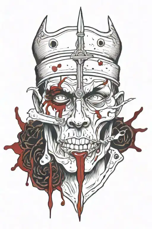 medial scalpel with blood dripping tattoo design idea