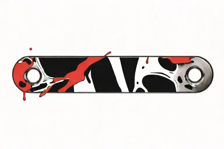 lancet  with blood on it blade tattoo design idea