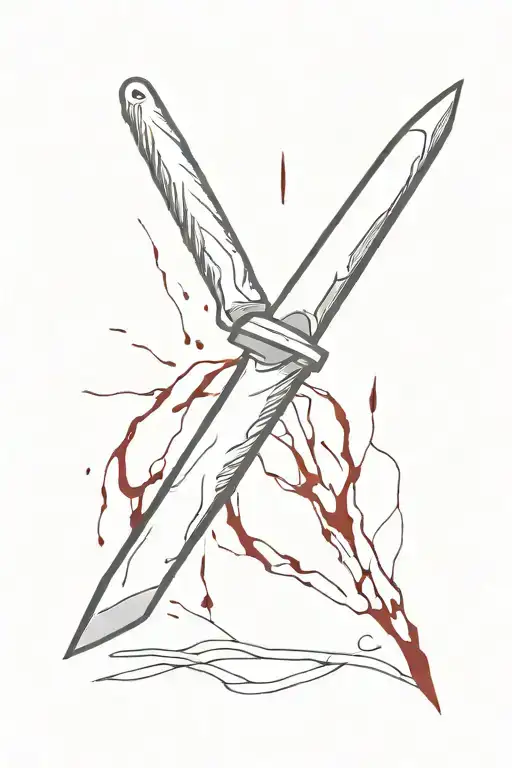 scalpel with blood tattoo design idea