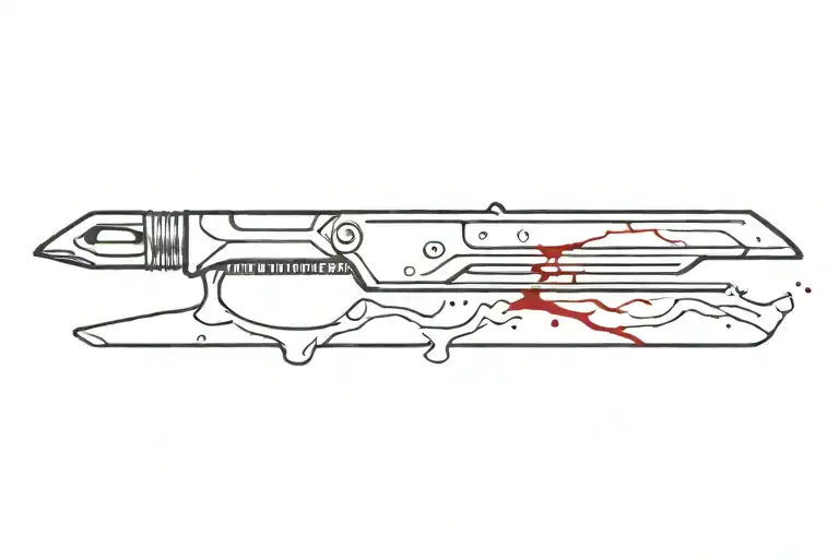 medical scalpel with blood on it blade tattoo design idea