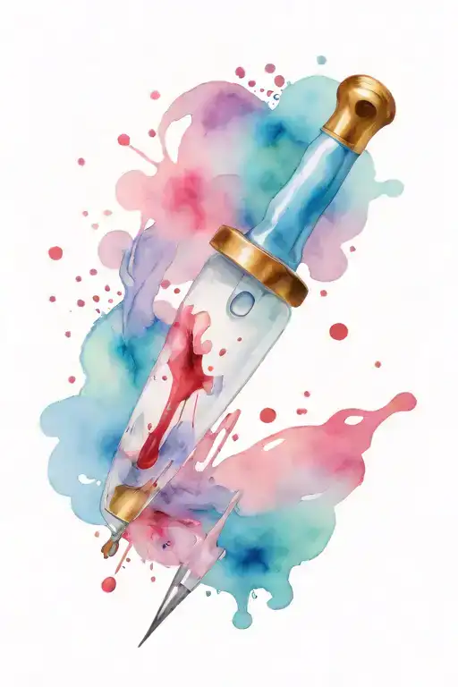 medical scalpel with blood on it blade tattoo design idea