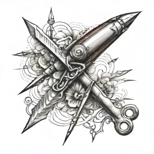 modern medical scalpel tattoo design idea