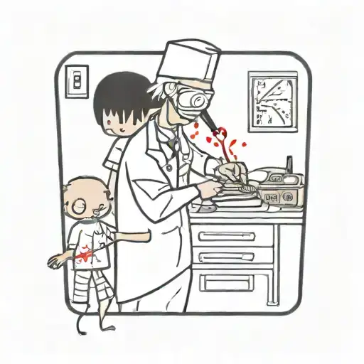 surgeon's lancet with blood on the edge tattoo design idea