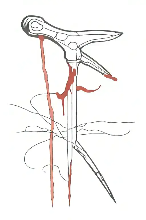 medial scalpel with blood dripping tattoo design idea