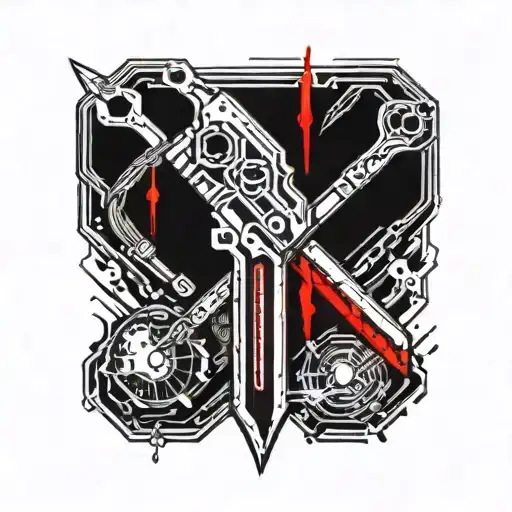 medical scalpel with blood dripping from its tattoo design idea