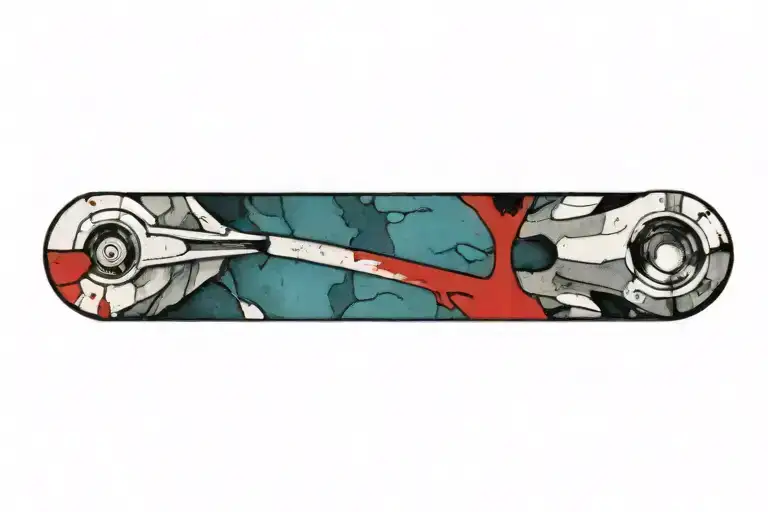 medical lancet  with blood on it blade tattoo design idea