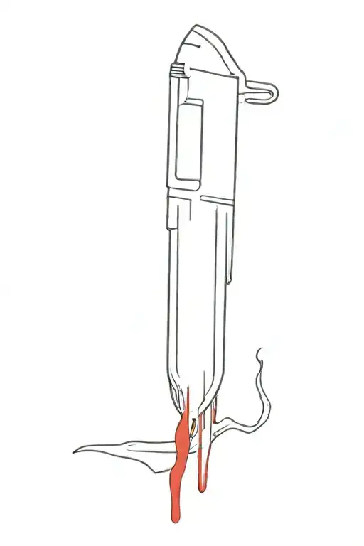 medial scalpel with blood dripping tattoo design idea