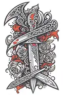 scalpel with blood tattoo design idea