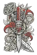scalpel with blood tattoo design idea