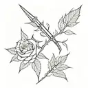 scalpel and thorns coming tattoo design idea