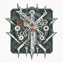 medical scalpel with blood dripping from its own tail tattoo design idea