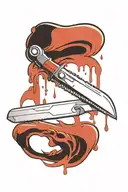 medical scalpel with blood on it blade tattoo design idea
