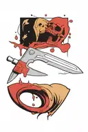 medical scalpel with blood on it blade tattoo design idea