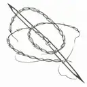 barbed wire and scalpel  tattoo design idea