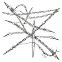barbed wire and scalpel  tattoo design idea