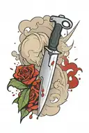 medical scalpel with blood on it blade tattoo design idea