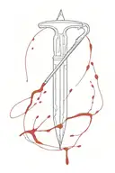 medial scalpel with blood dripping tattoo design idea