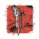 medical scalpel with blood dripping downwards tattoo design idea