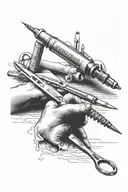 surgical lancet scalpel tattoo design idea