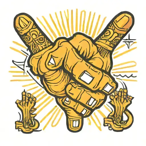 hand with shaka sign tattoo design idea