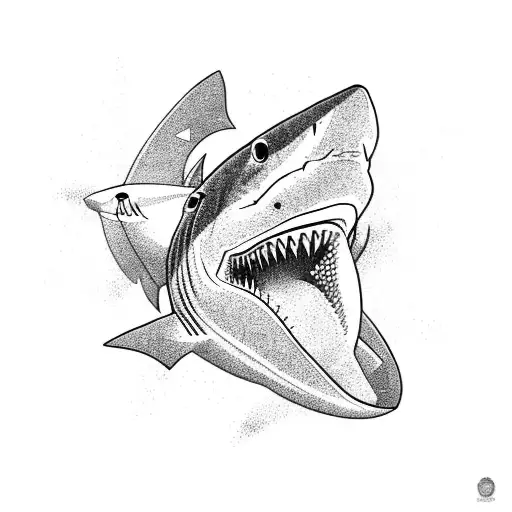  shark tooth tattoo design idea