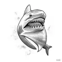  shark tooth tattoo design idea