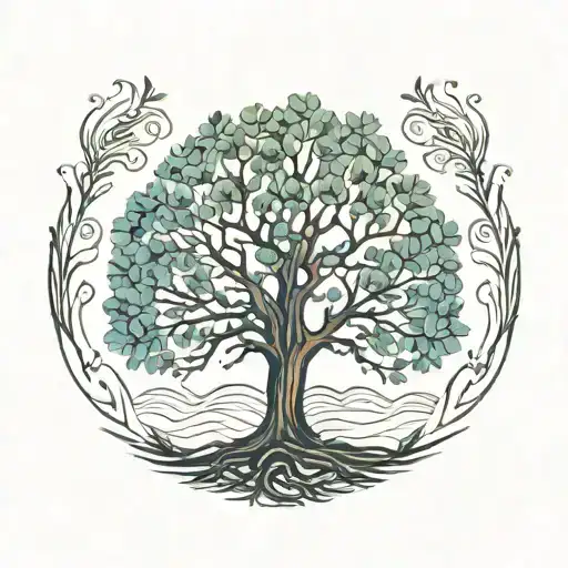 Tree with Fingerprints tattoo design idea