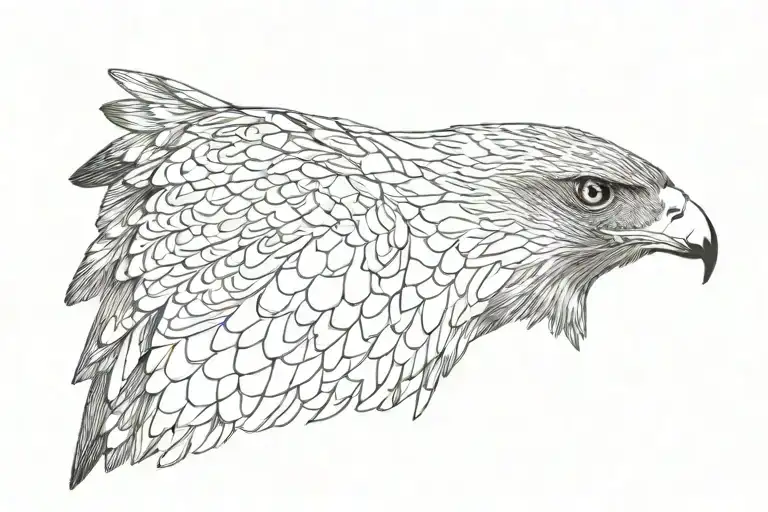 Hawk tattoo design idea