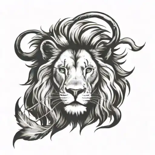 A tattoo design of a lion exploring different countries, representing your love for travel and animals tattoo design idea