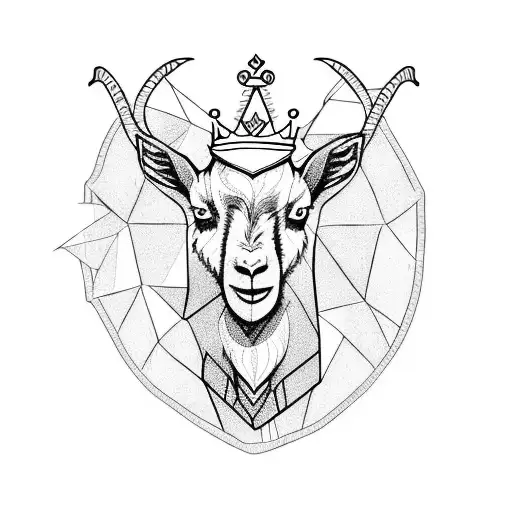 King of card but it has a goat's head  tattoo design idea