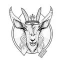 King of card but it has a goat's head  tattoo design idea