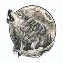 a wolf howling at a moon inside a wolf howling at thee moon inside a wolf howling at the moon  tattoo design idea